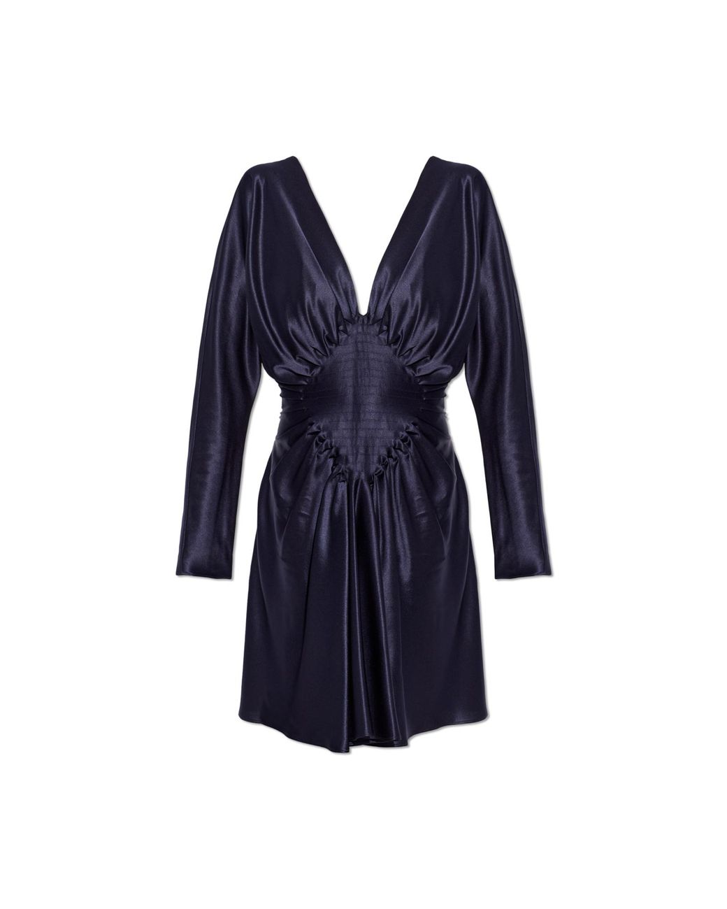 Versace Blue Silk Dress With Draping