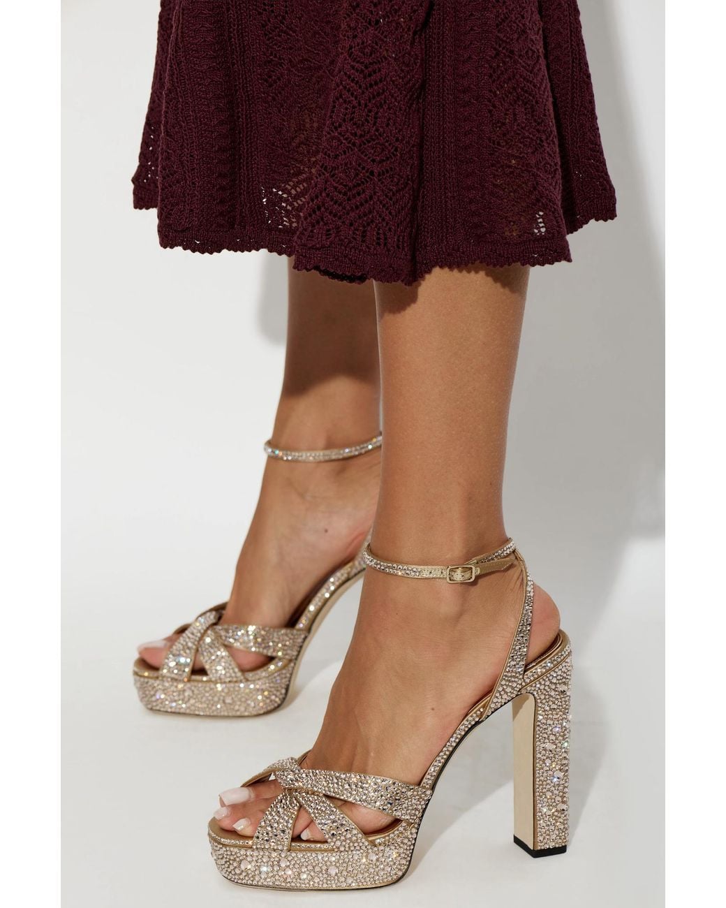 Jimmy Choo Metallic Platform Sandals 'Kove'