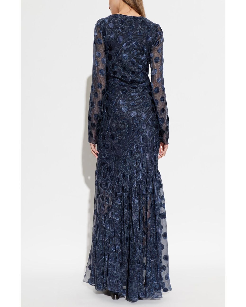 Etro Blue Patterned Maxi Dress