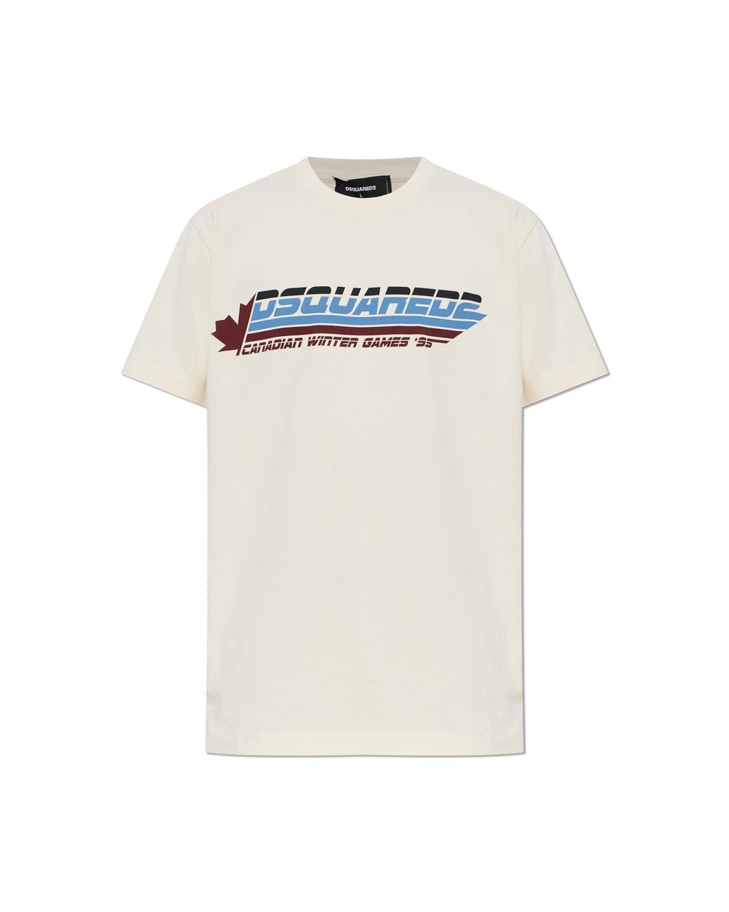 DSquared² White Cotton T-Shirt With Printed Logo for men