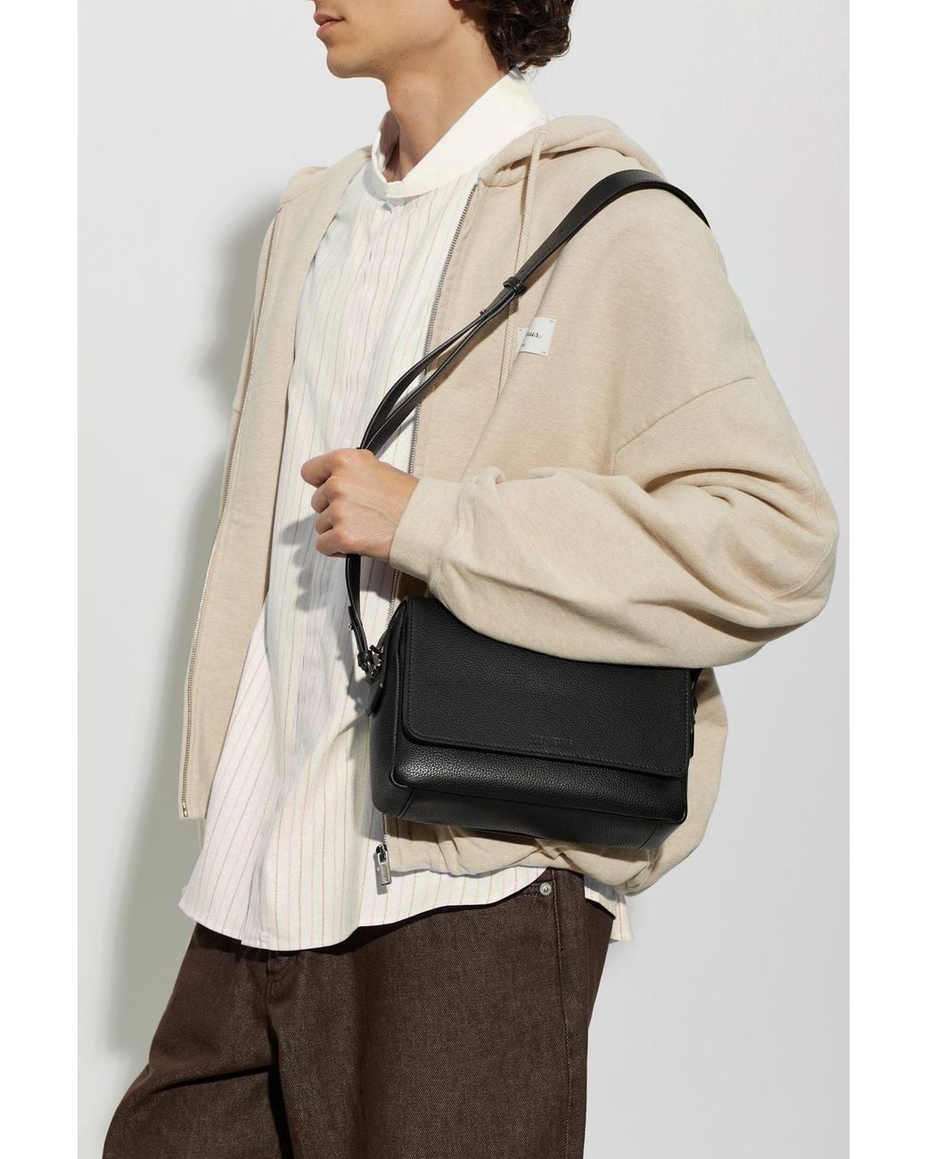 Jacquemus Black Leather Bag for men