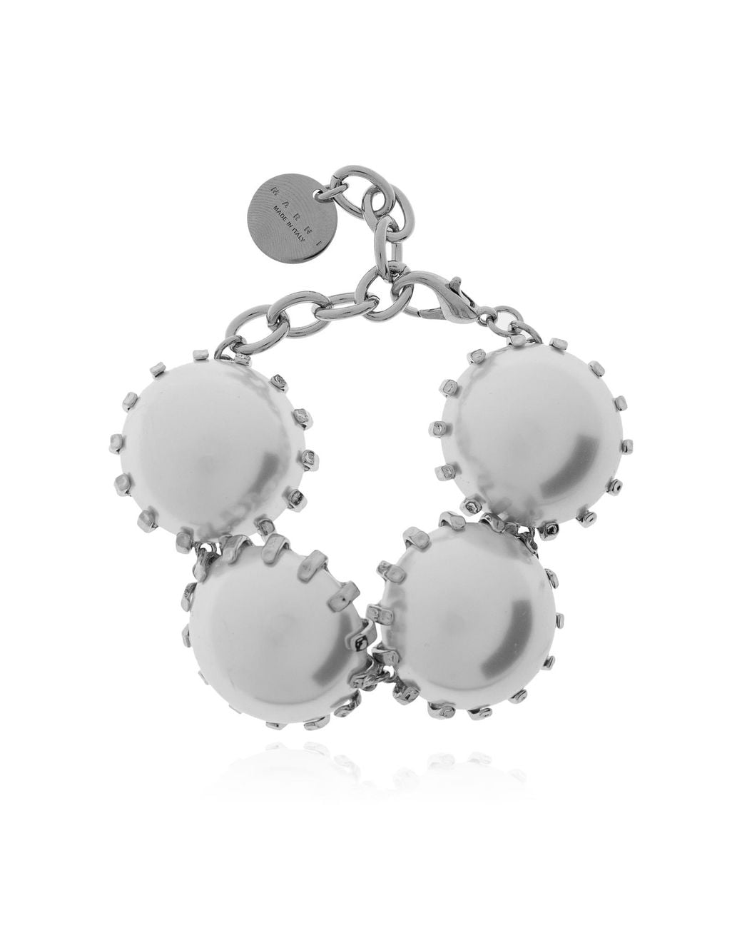 Marni Metallic Bracelet With Glass Pearls