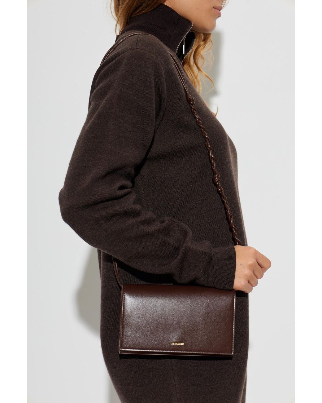 Jil Sander Brown Leather Belt Wallet