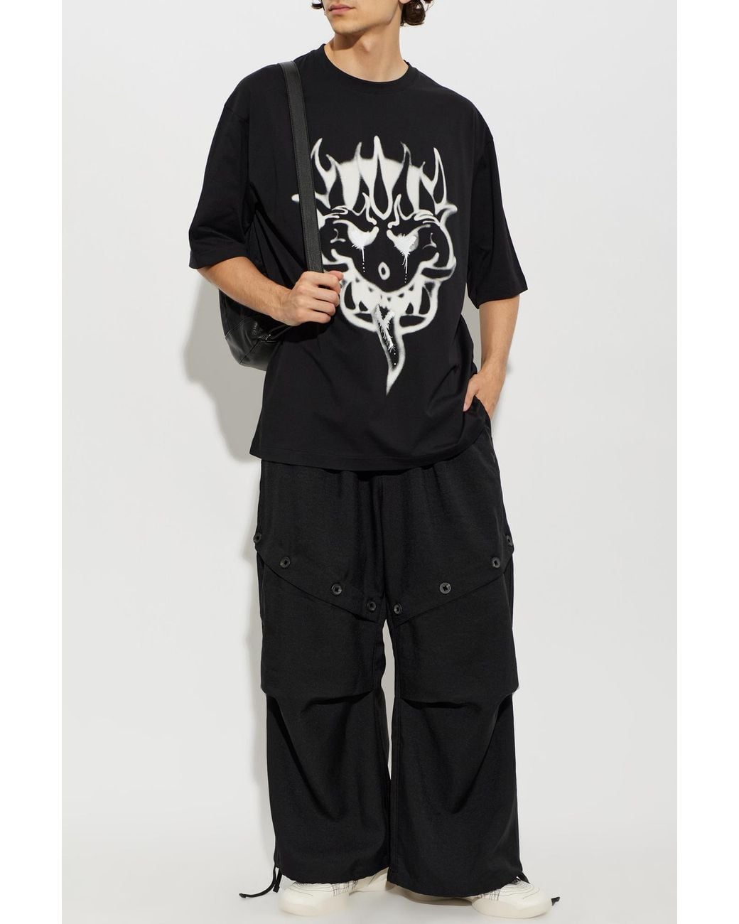 Y-3 Black T-Shirt With Print for men