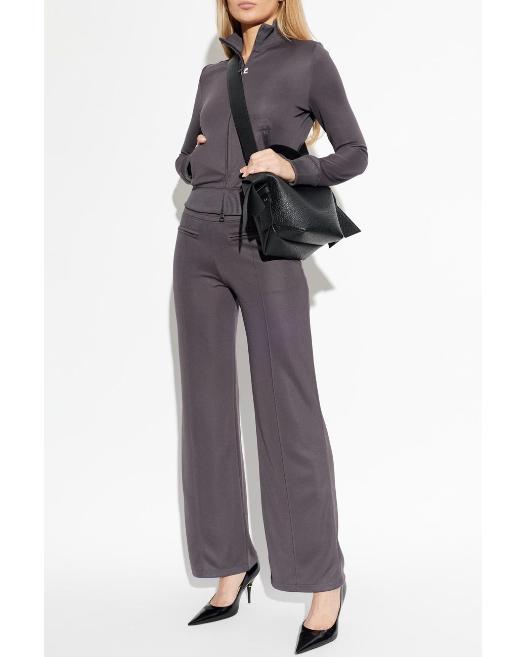 Courreges Purple Sweatshirt With Stand-Up Collar