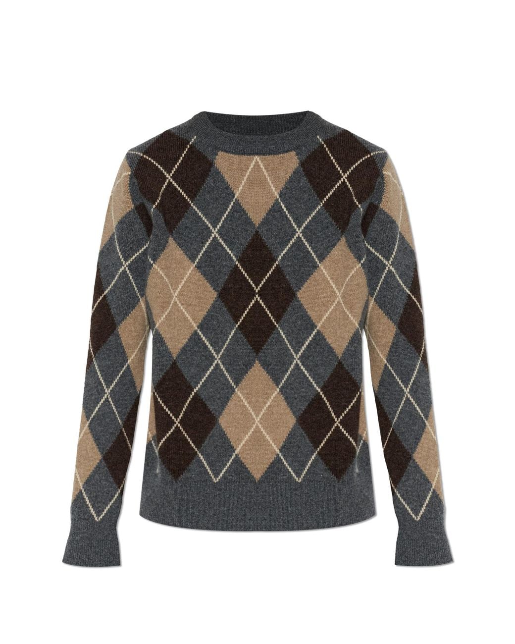 &Daughter Black Wool Sweater 'Ava Argyle'