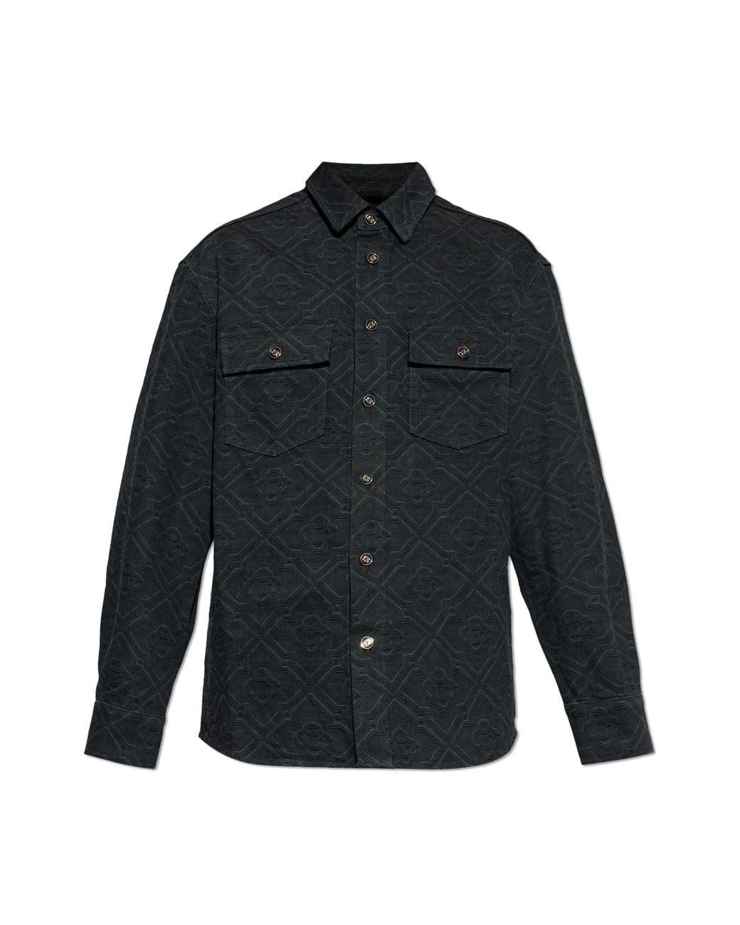 Casablanca Black Denim Shirt With Monogram for men