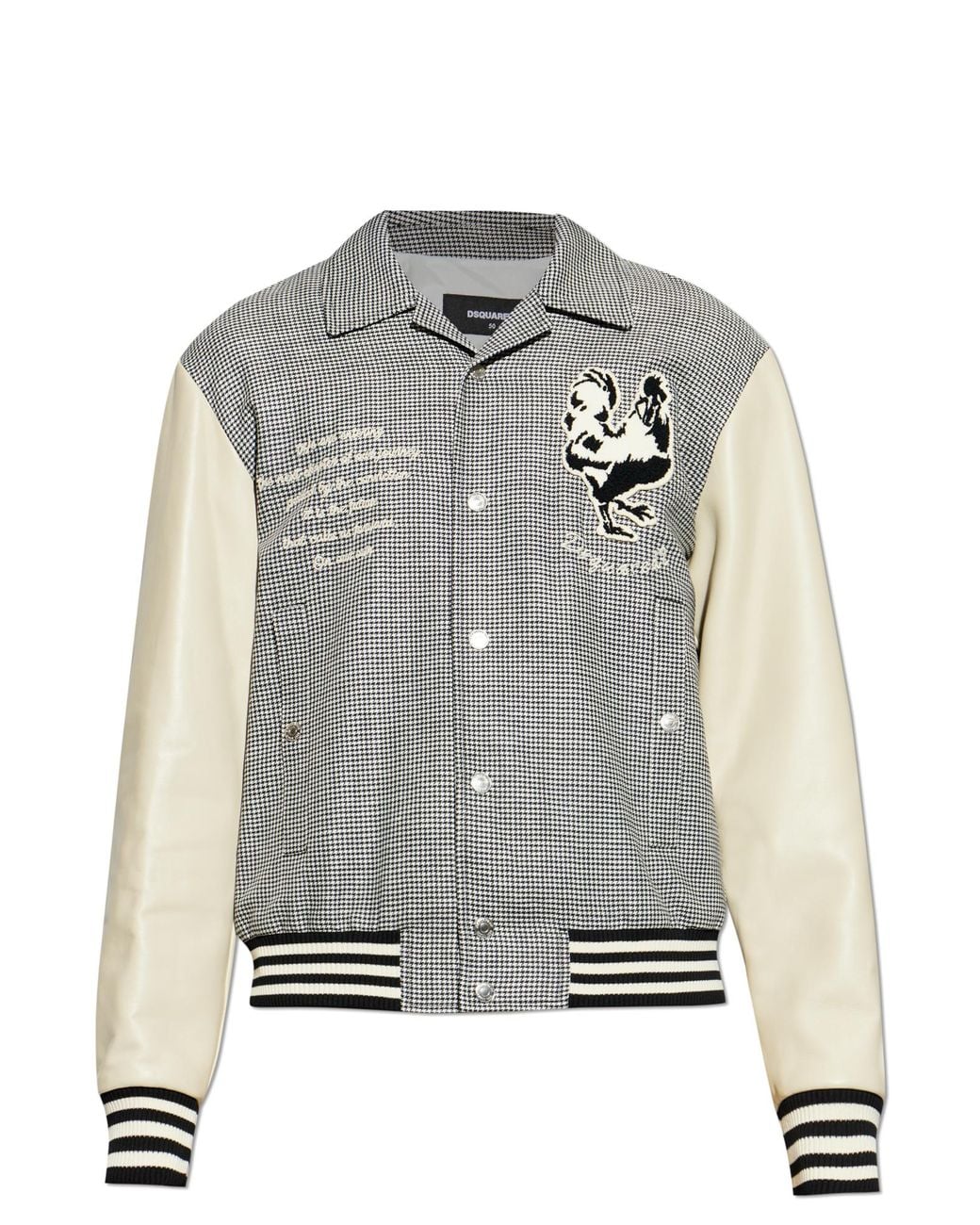 DSquared² Natural Houndstooth Pattern Jacket for men