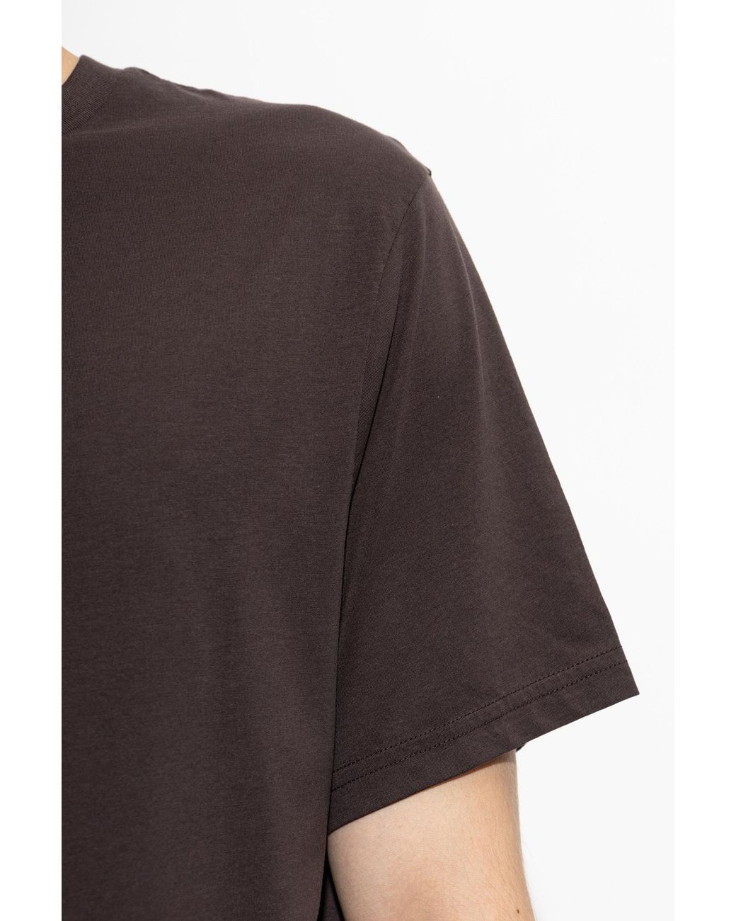 FRAME Brown Cotton T-Shirt With A Crew Neck for men