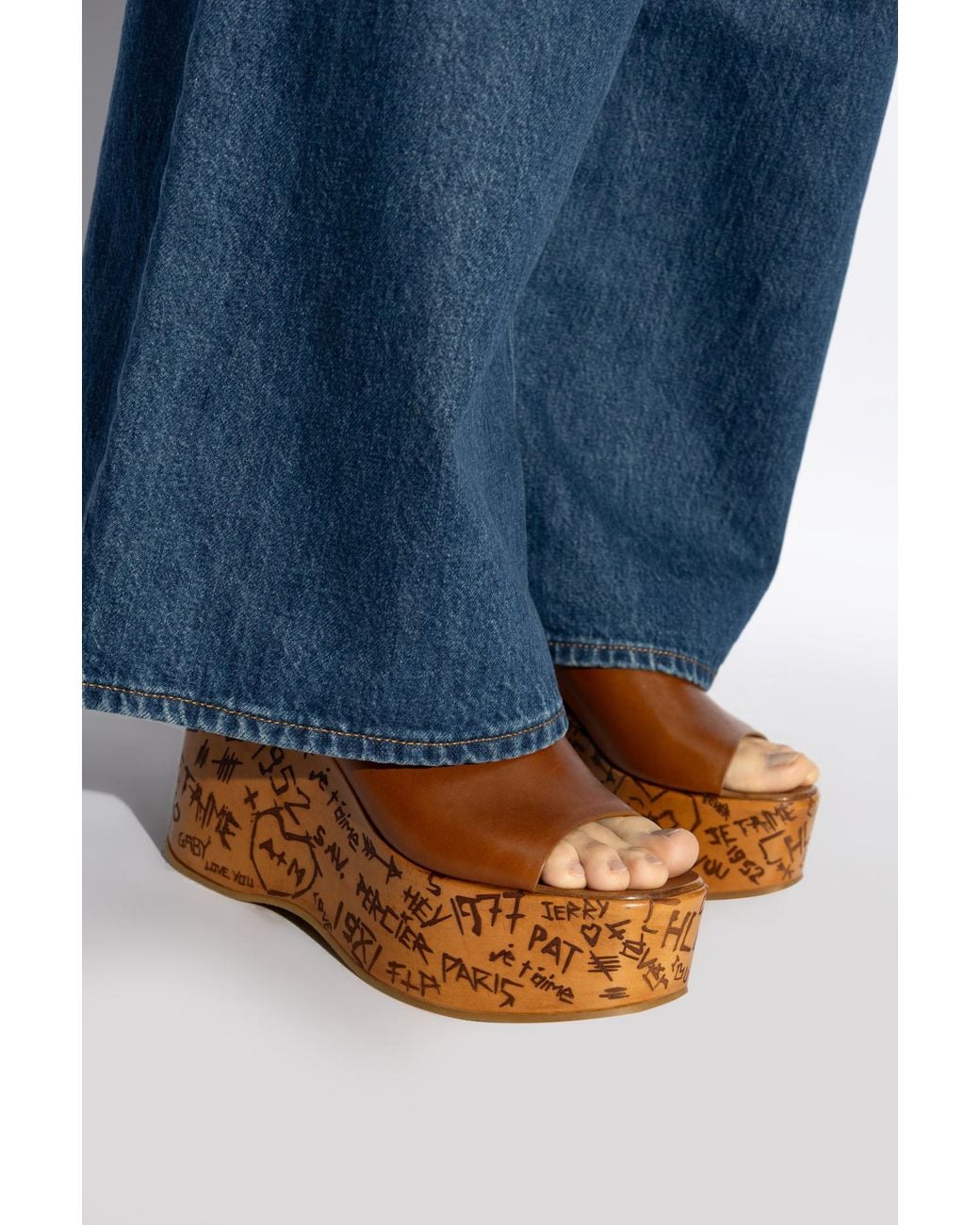 Chloé Blue Wedge Sandals Maxime