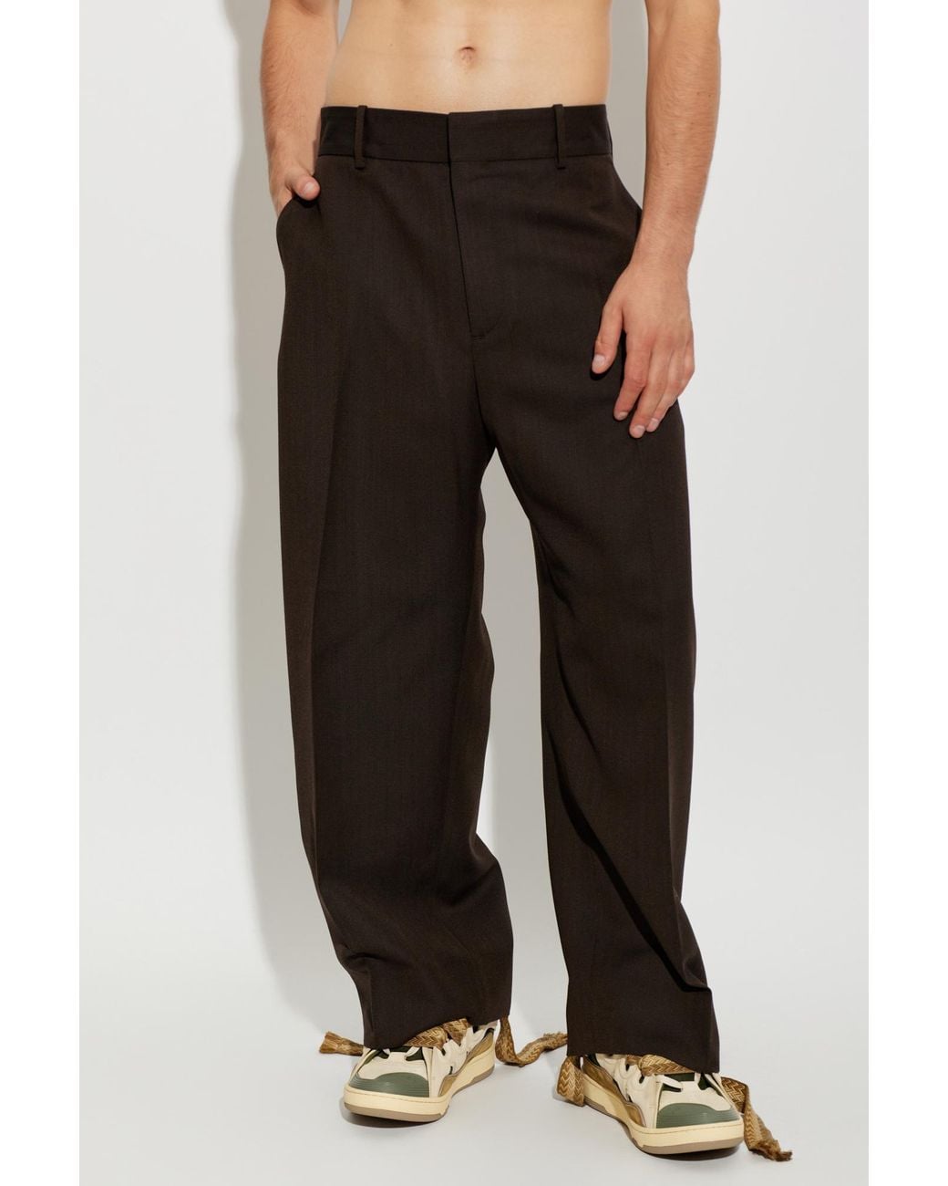 Studio Nicholson Black Wool Trousers 'Fume' for men