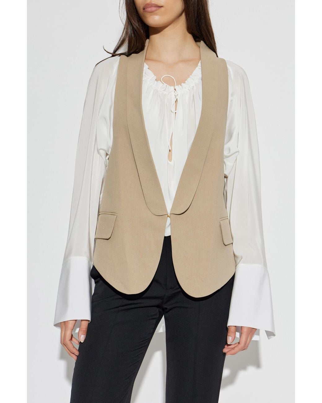 Balmain Natural Asymmetrical Vest