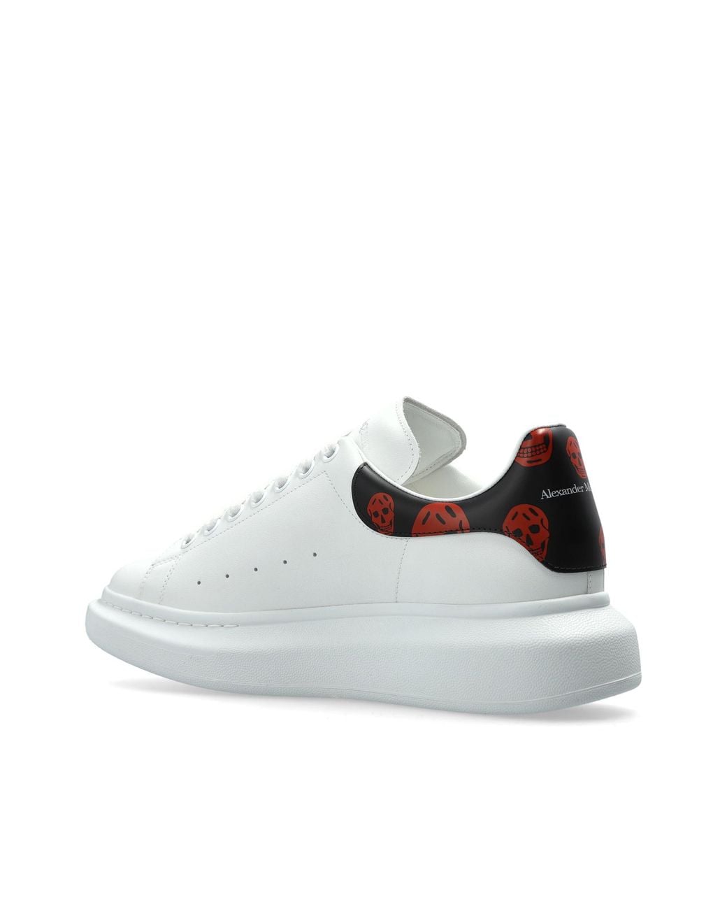 McQueen White Leather Sport Shoes With Logo for men