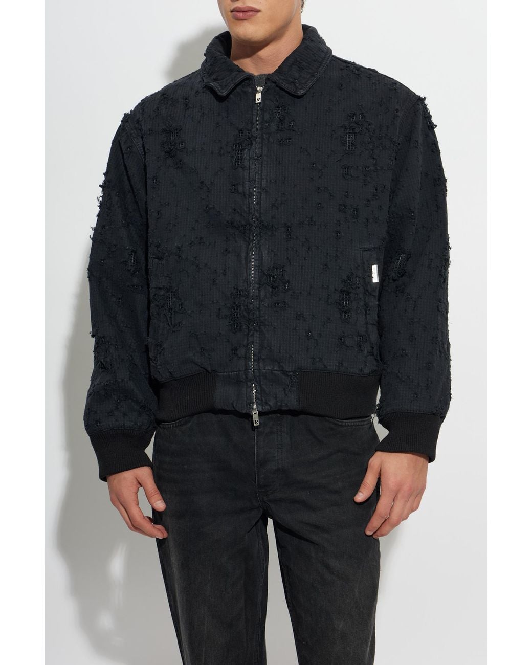 Represent Black Jacket With A Vintage Effect for men