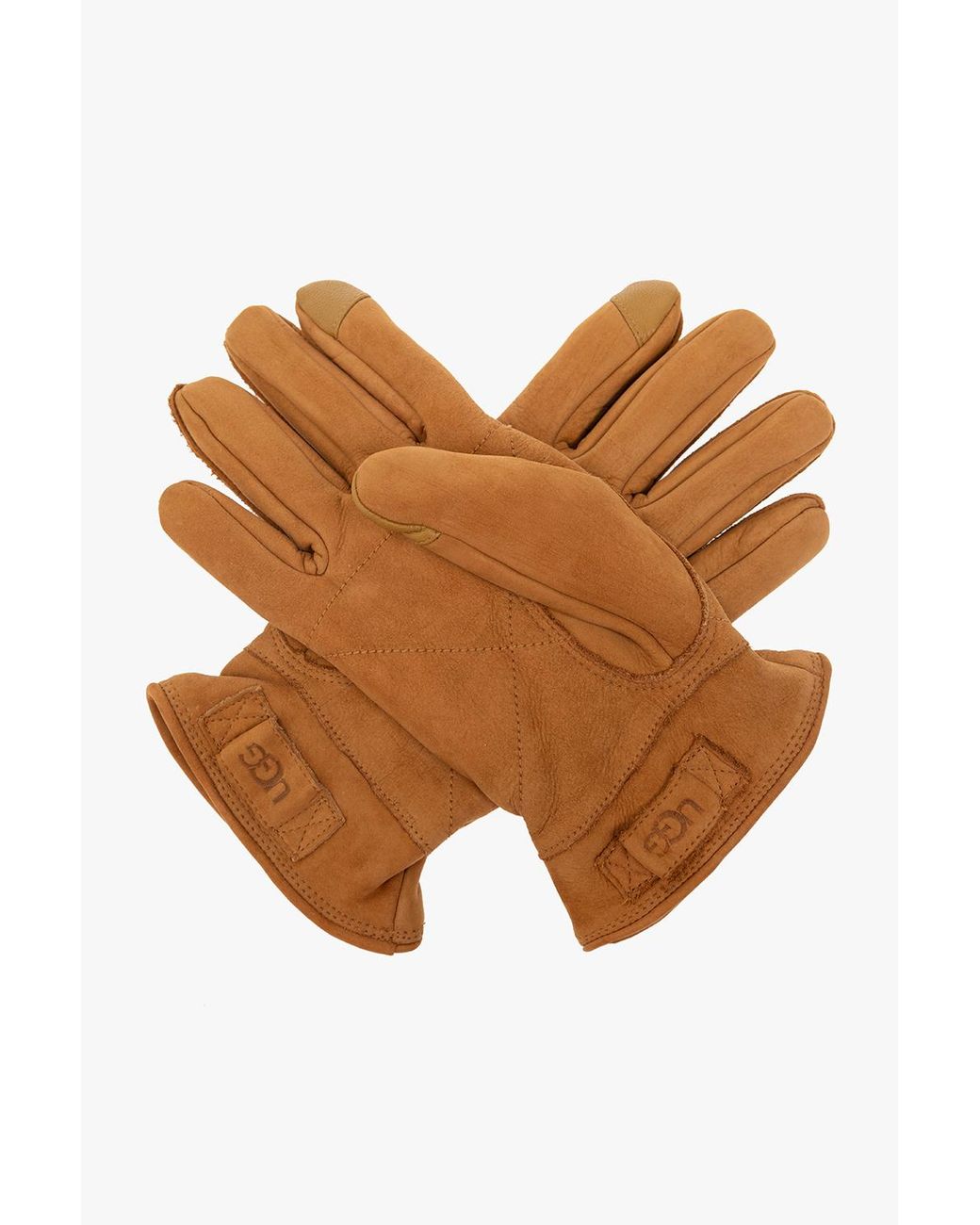 Ugg Brown Leather Gloves for men