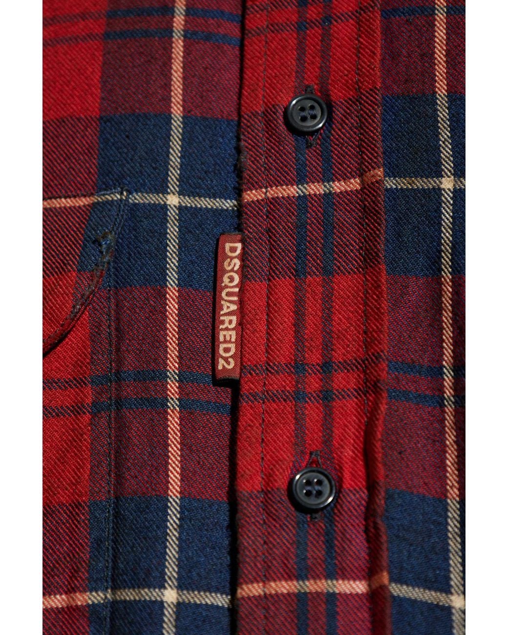 DSquared² Red Checked Shirt for men