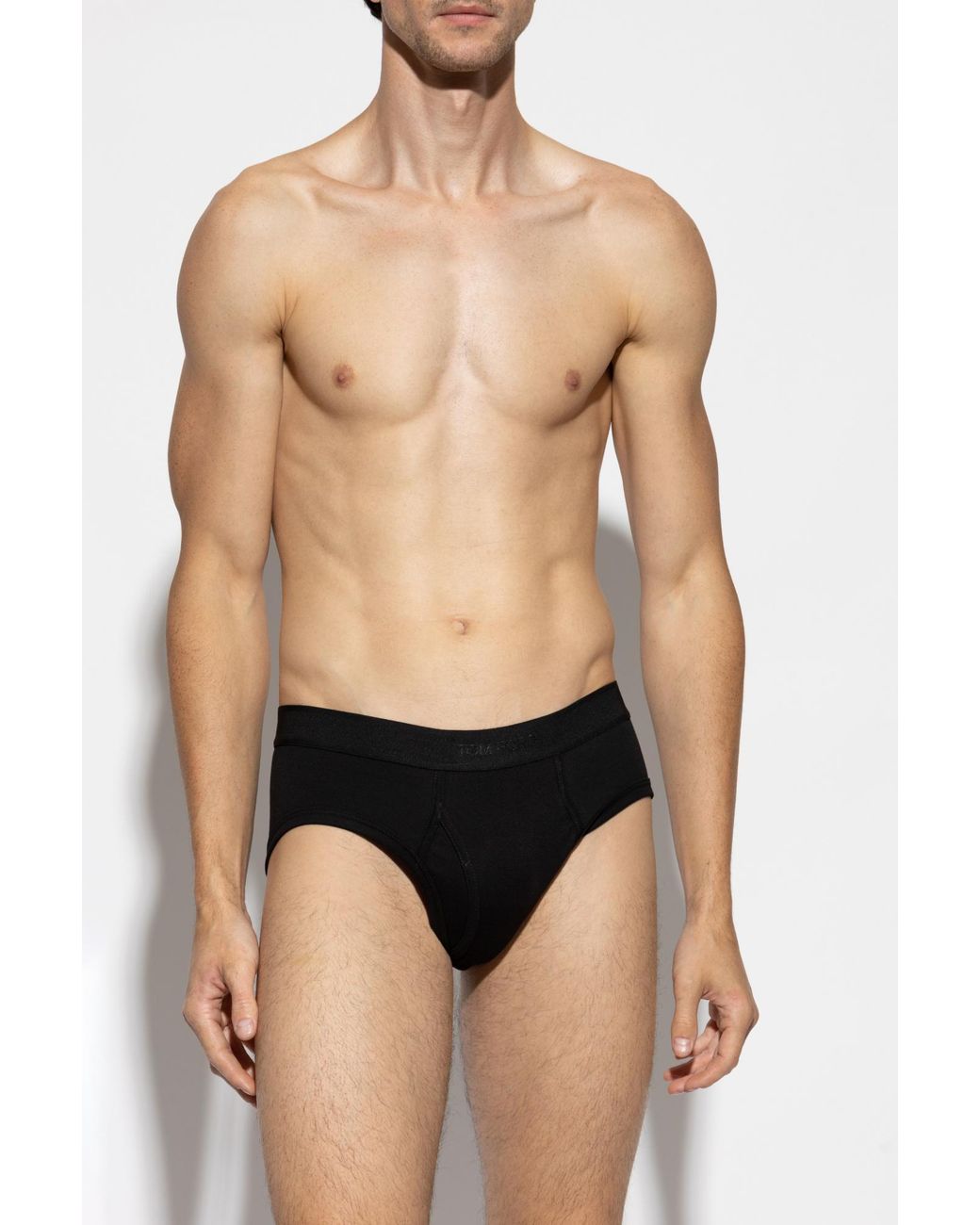 Tom Ford Black Briefs With Logo for men