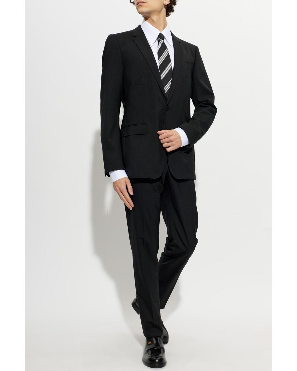 Dolce & Gabbana Black Wool Suit With Vest for men