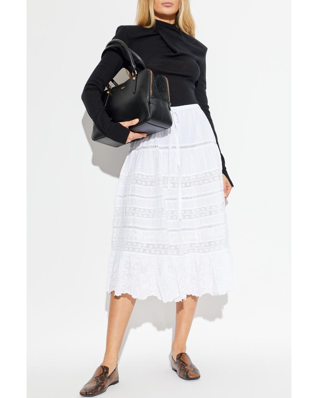 LoveShackFancy White "Donna" Skirt