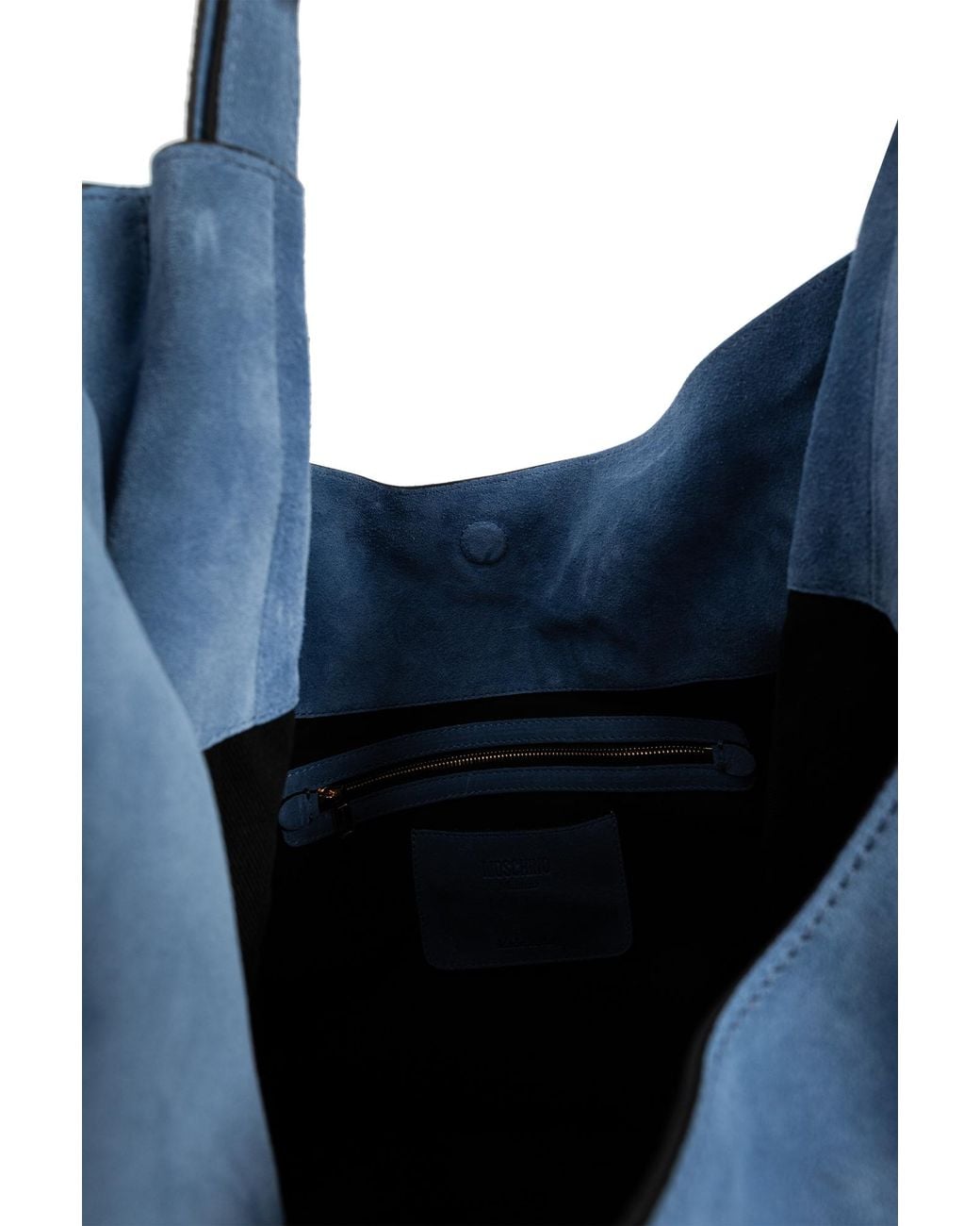 Moschino Blue Suede Bag 'Handle Me'
