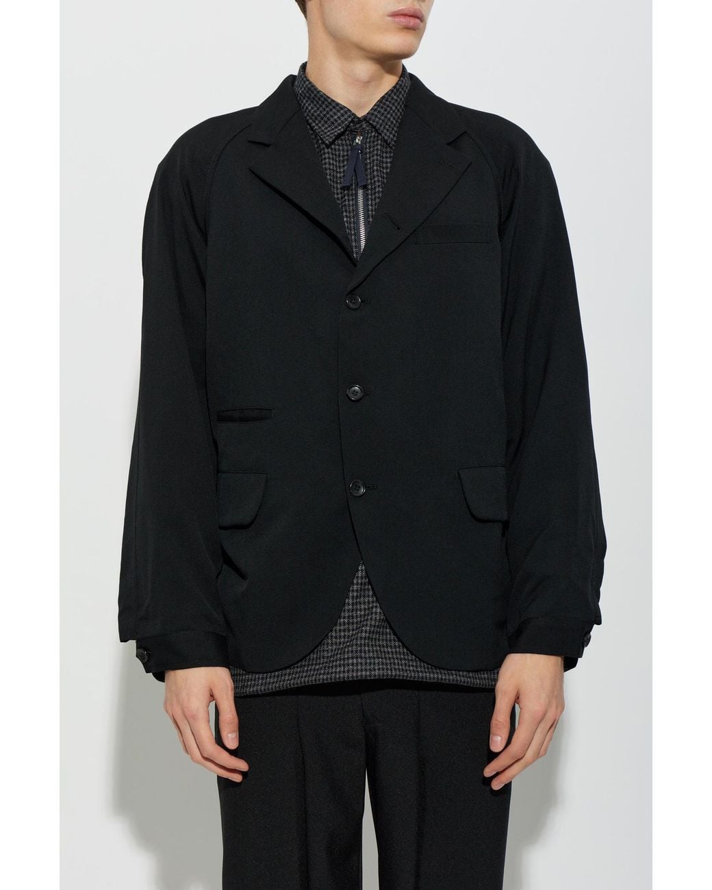 Comme des Garçons Black Wool Jacket With Open Lapels for men