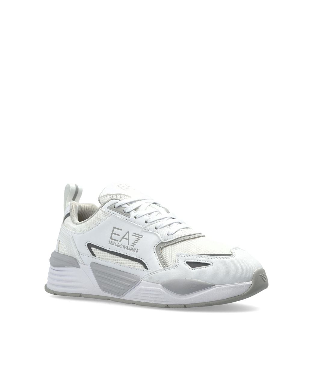 EA7 White Sports Shoes With Reflective Details