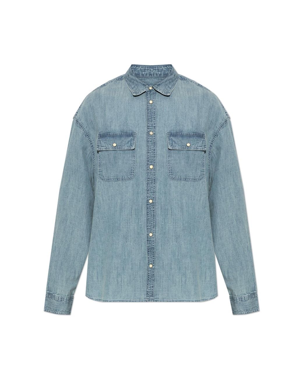 AllSaints Blue Denim Shirt 'Gribbs' for men
