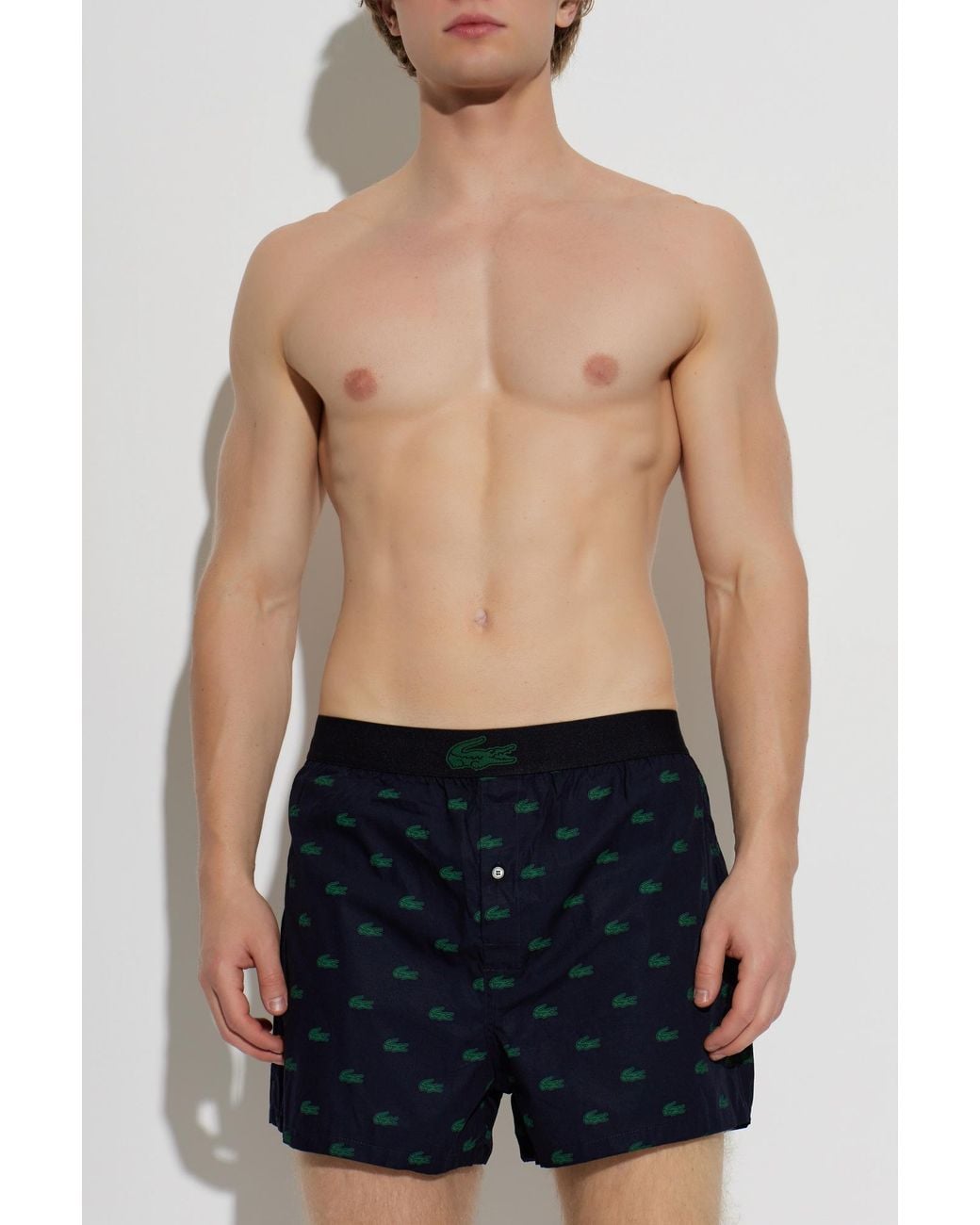Lacoste Green Three-Pack Of Cotton Boxer Shorts for men