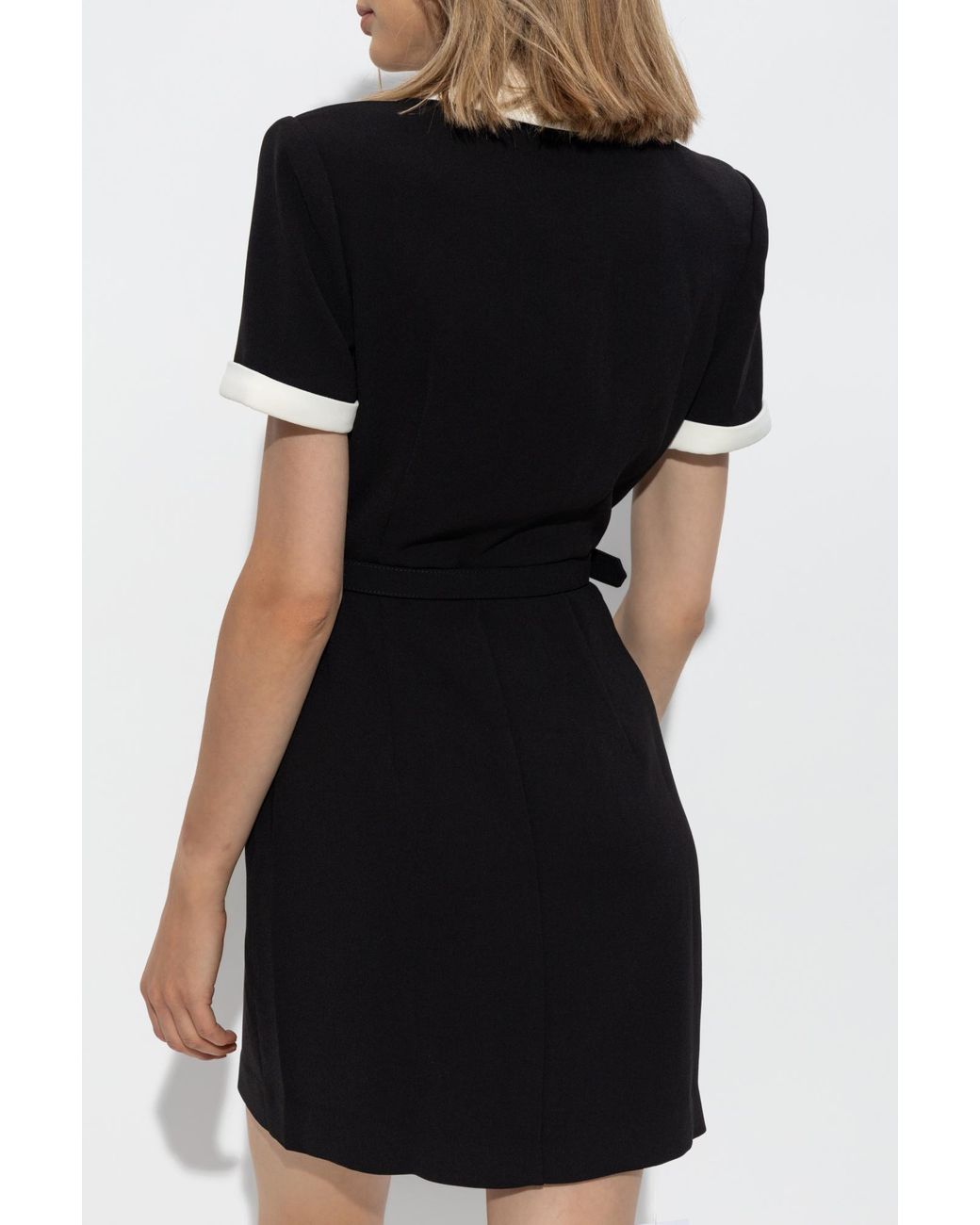 Self-Portrait Dress With Collar in Black | Lyst