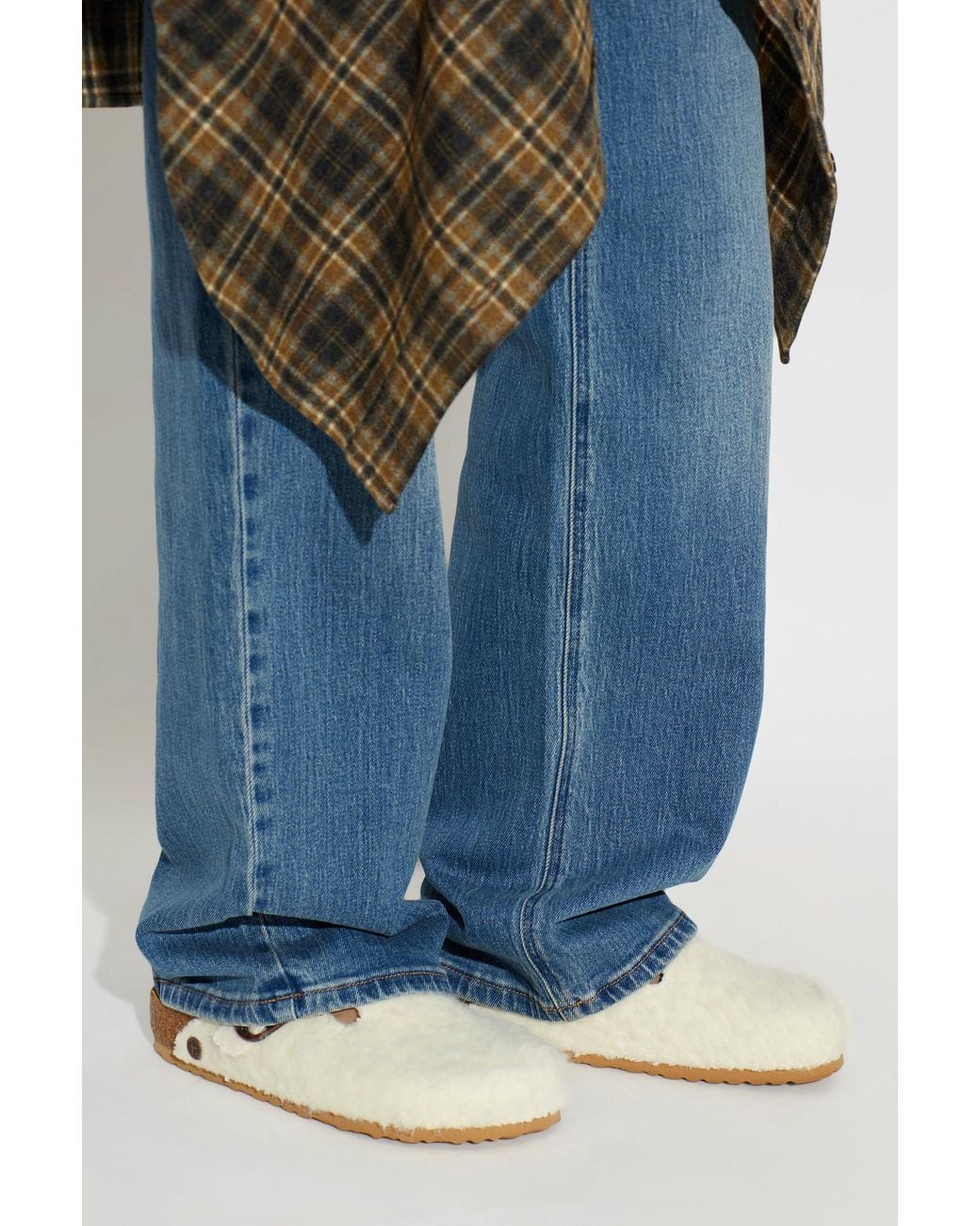 Birkenstock White Birkenstock X Cole Bennett Boston Wooly Moon Slides