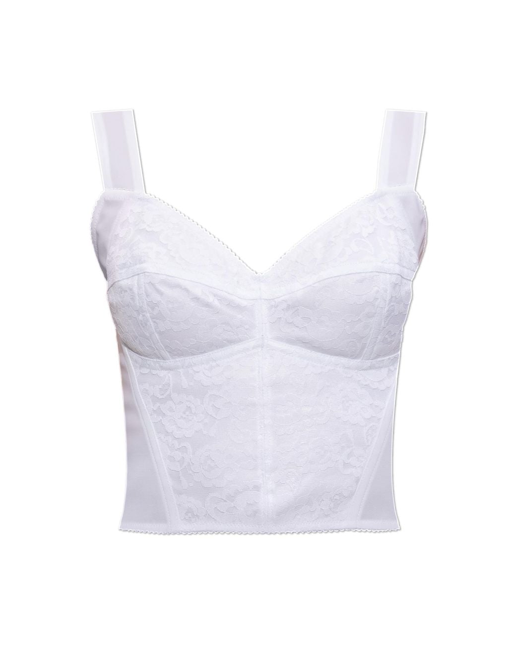 Dolce & Gabbana White Short Spaghetti Strap Top