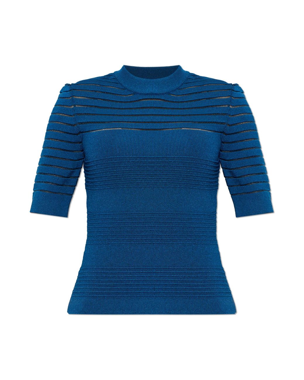 Balmain Blue Fitted Cut Top