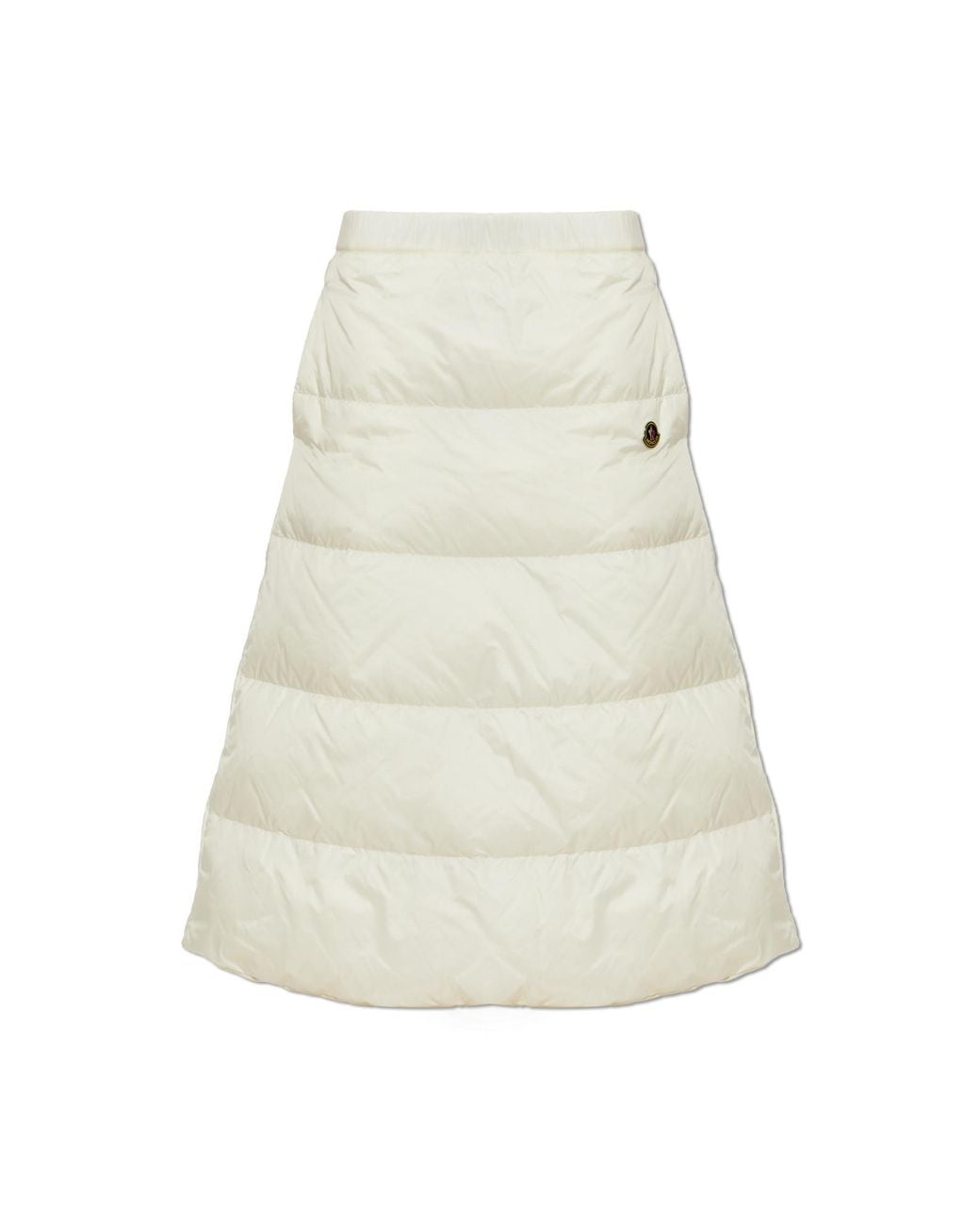 Moncler White Reversible Quilted Midi Skirt