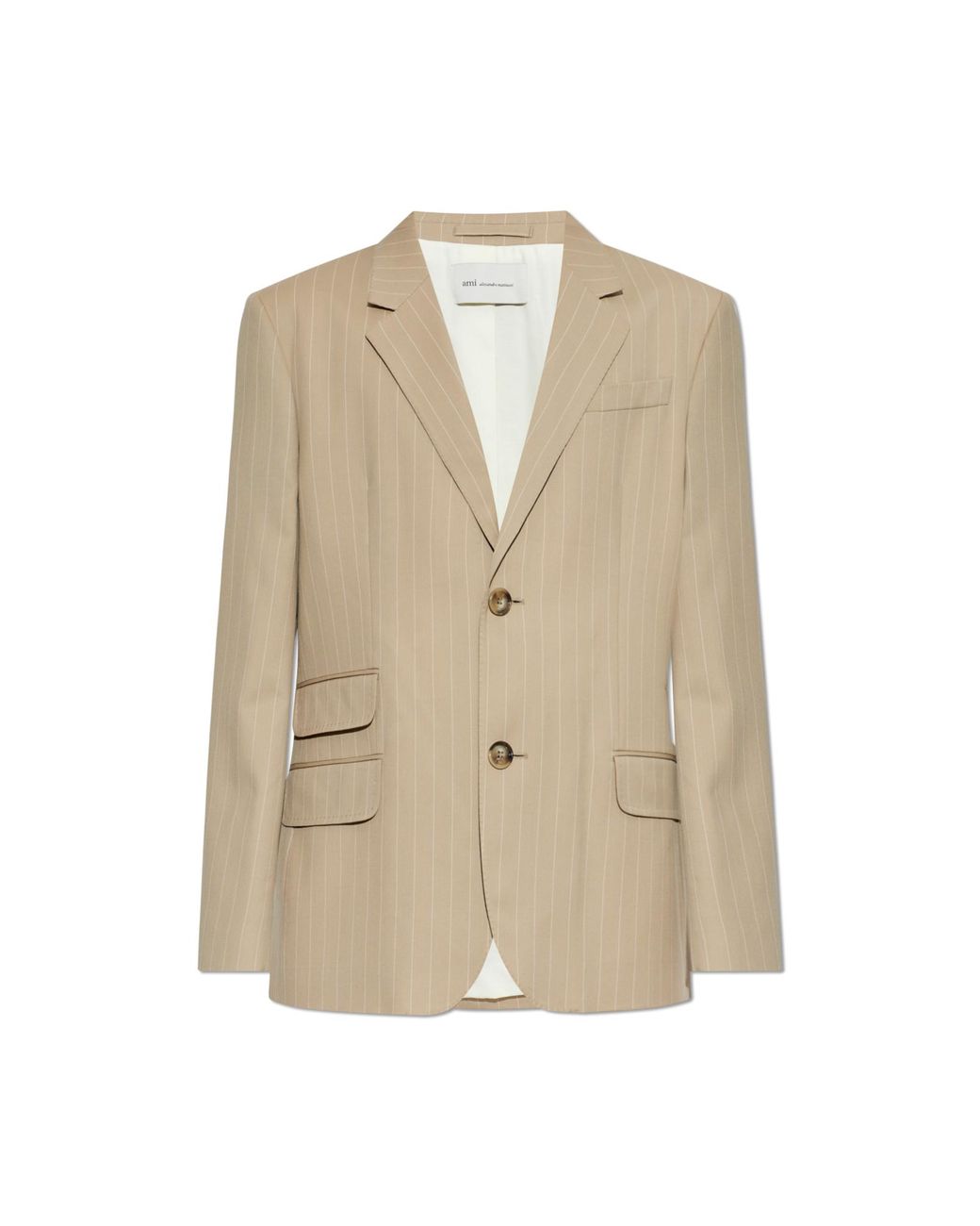 AMI Natural Wool Blazer With Single Vent for men