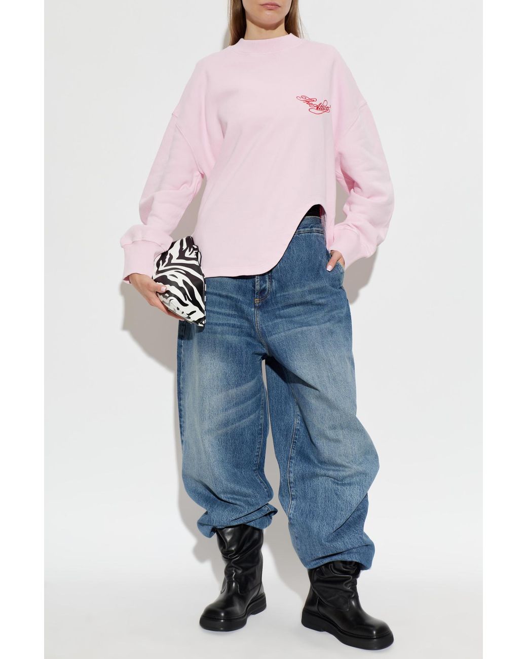 The Attico Pink 'Oversize' T-Shirt With Slit