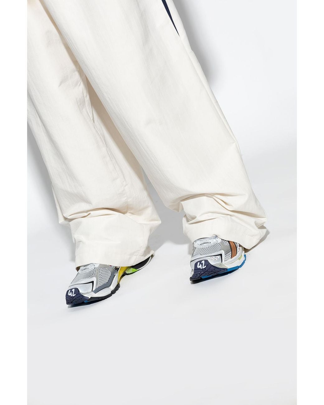 Balenciaga White 'Runner' Lace-Up Trainers for men