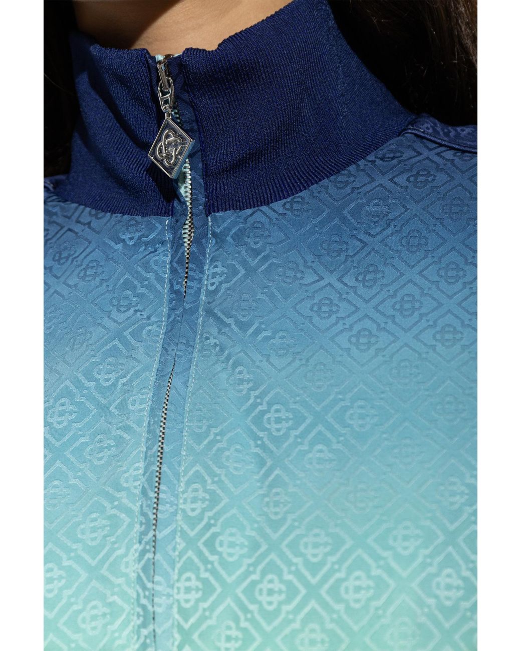 Casablanca Blue Monogram Bomber Jacket