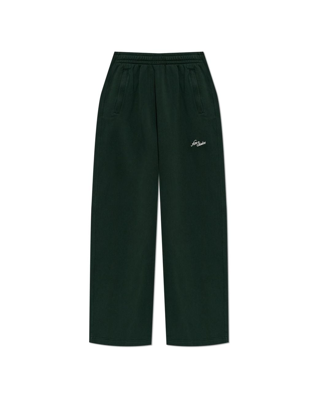 Acne Green Trousers With Logo for men