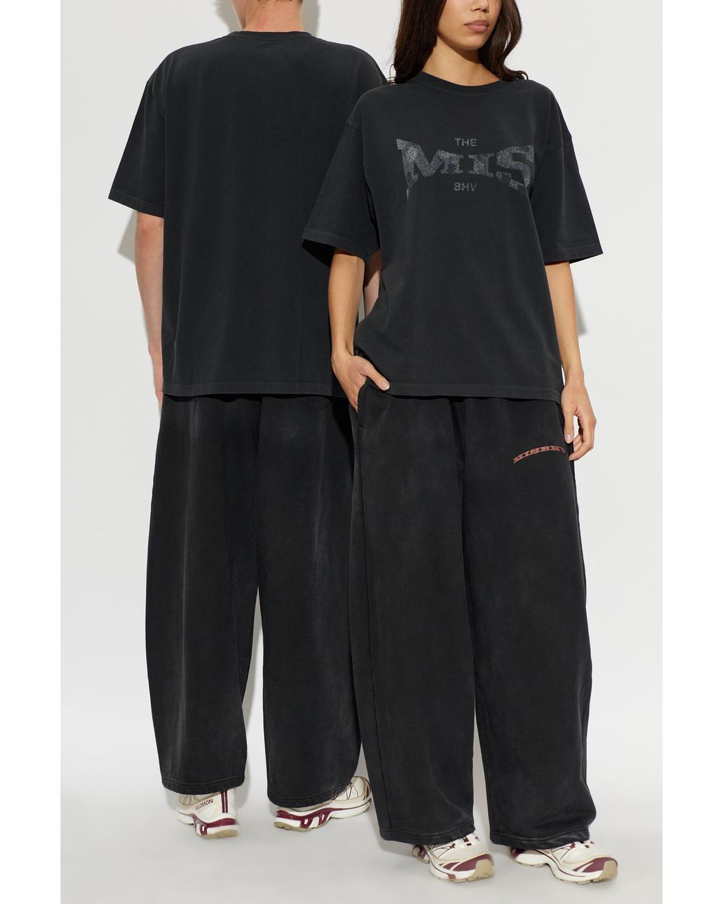 M I S B H V Black Wide-Leg Sweatpants