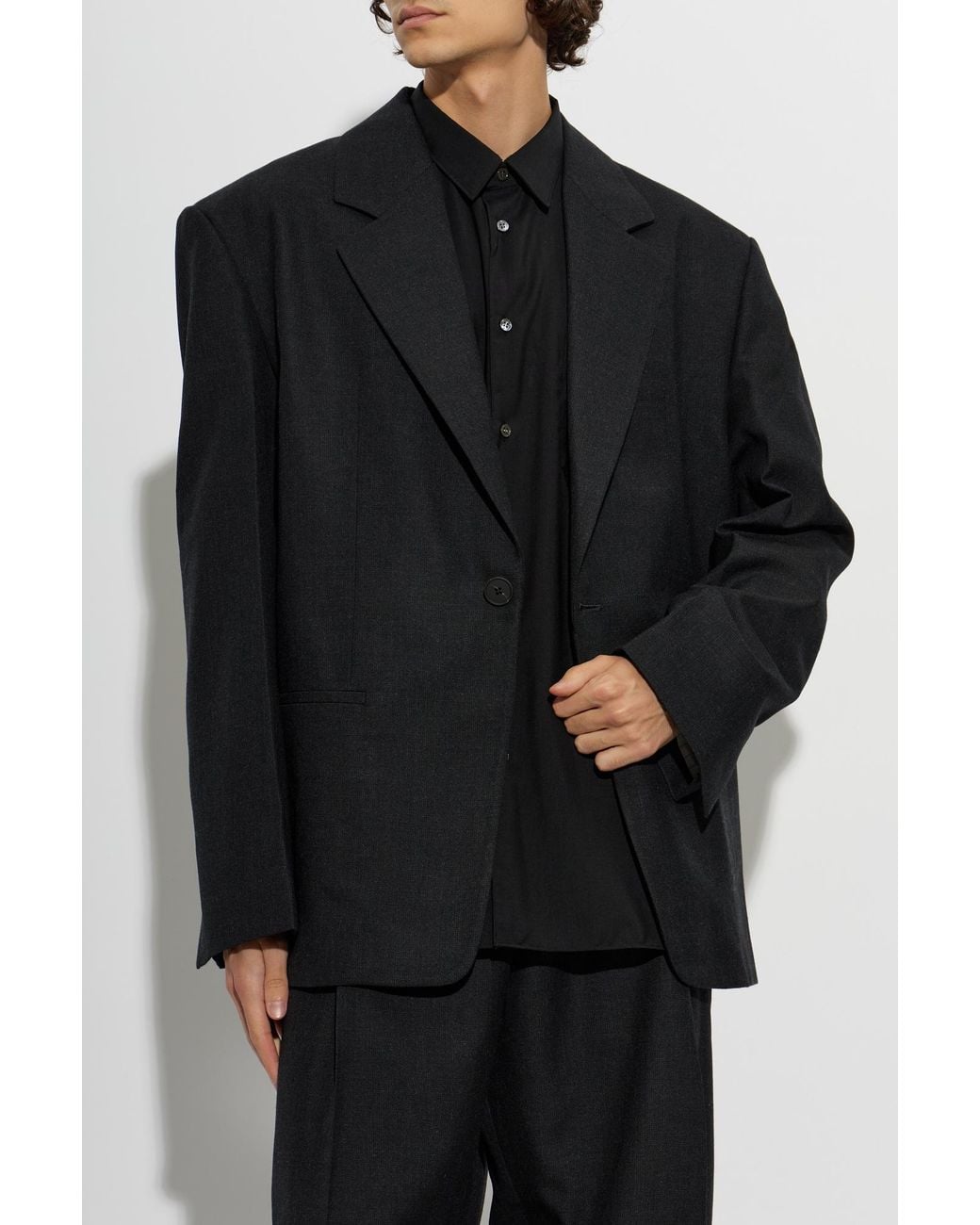 Studio Nicholson Black Wool Blazer 'Fenn' for men