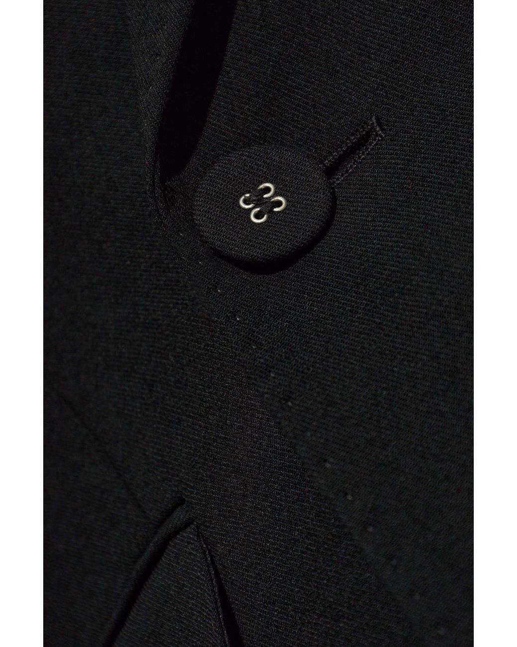 AMI Black Wool Blazer With Open Lapels