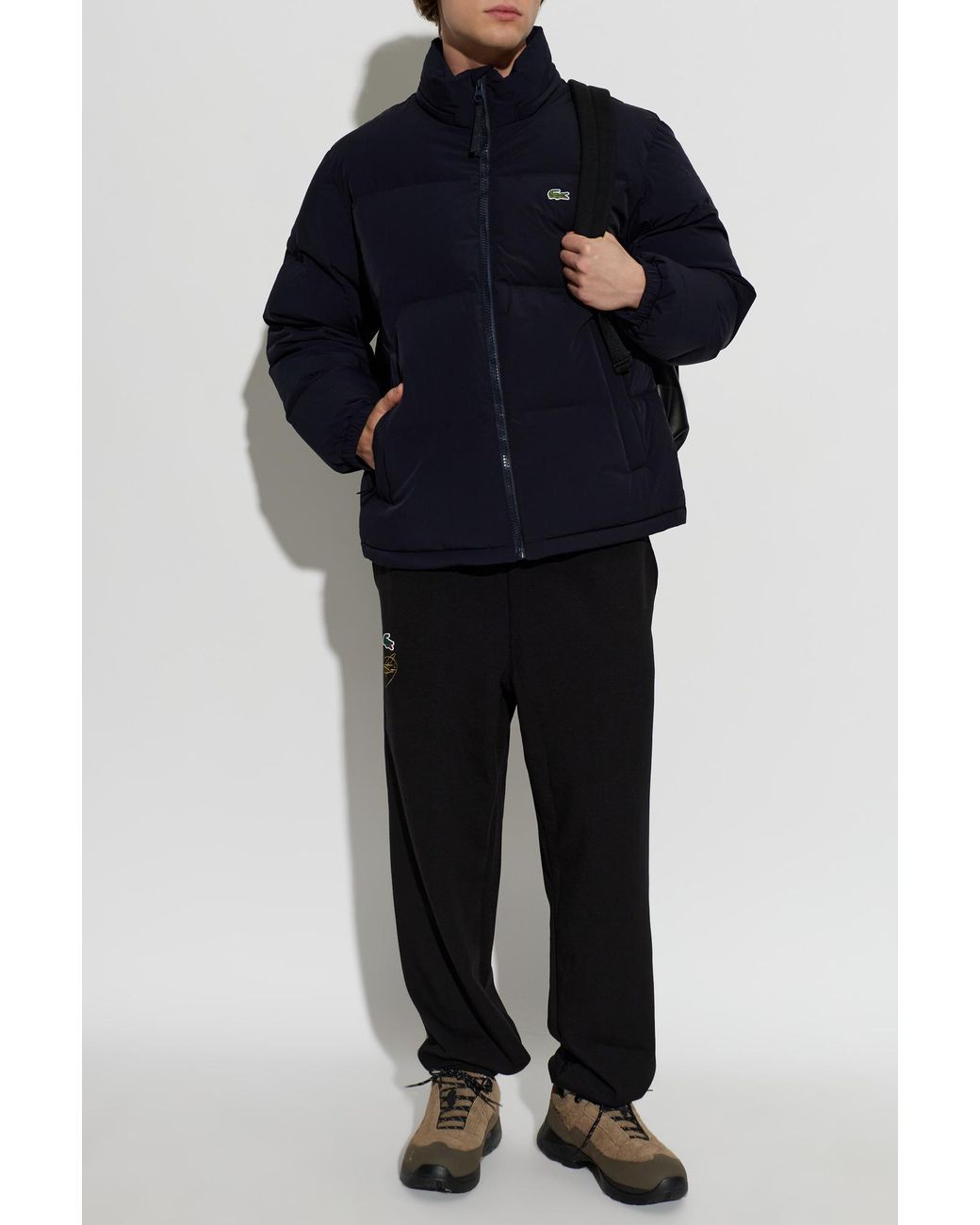 Lacoste Blue Insulated Stand-Up Collar Jacket for men