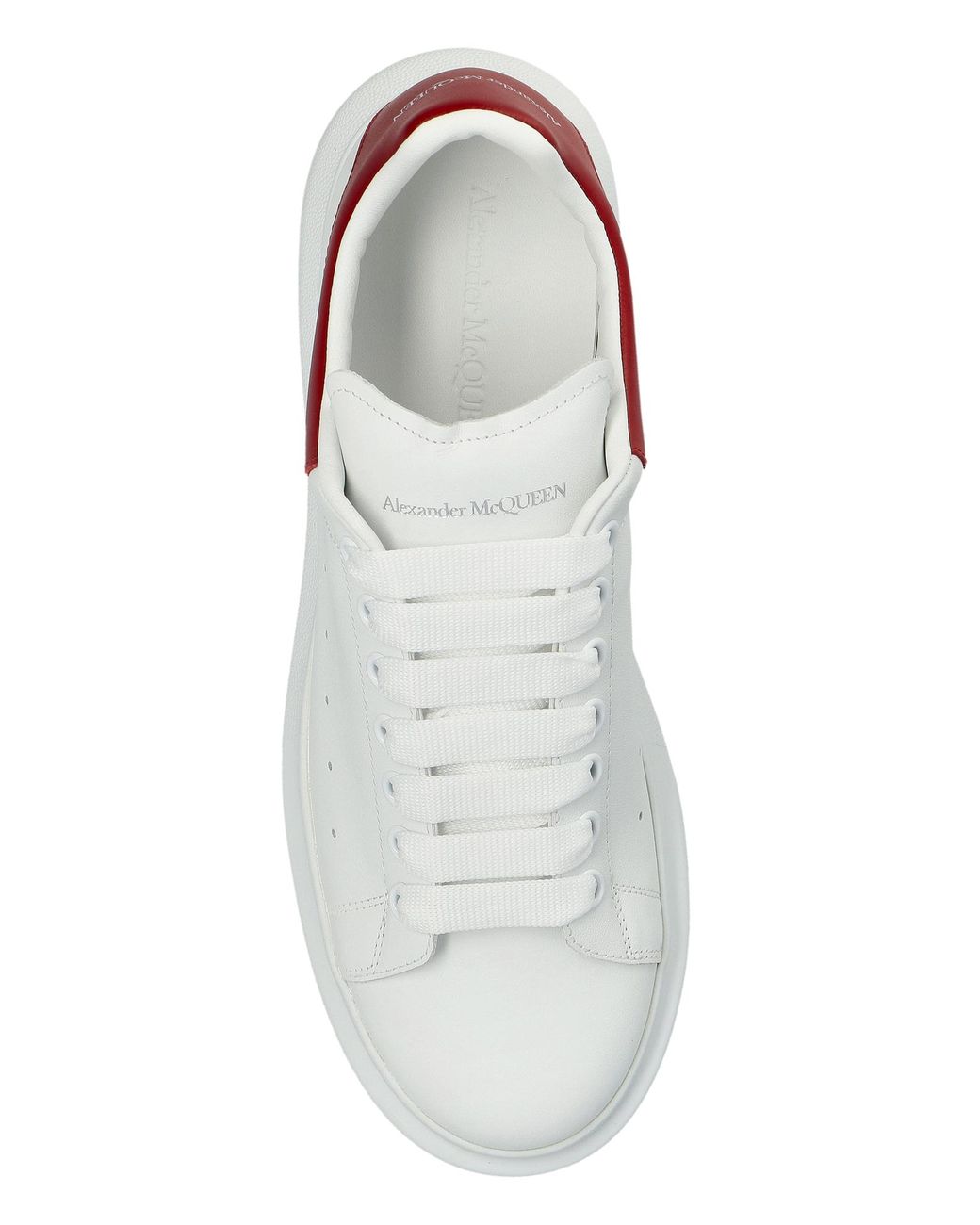 McQueen White Leather Sports Shoes With Logo for men