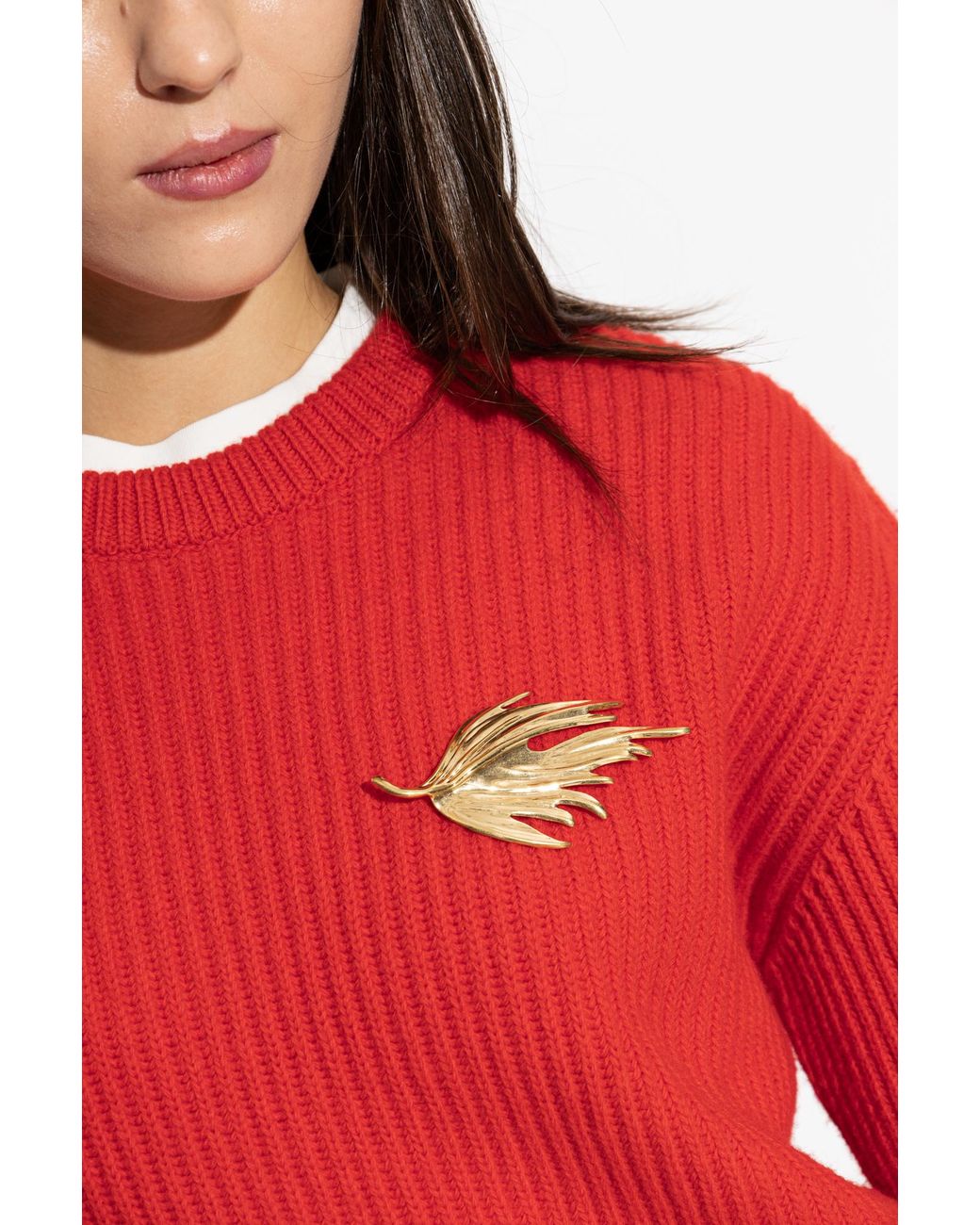 Jil Sander Metallic Brass Brooch