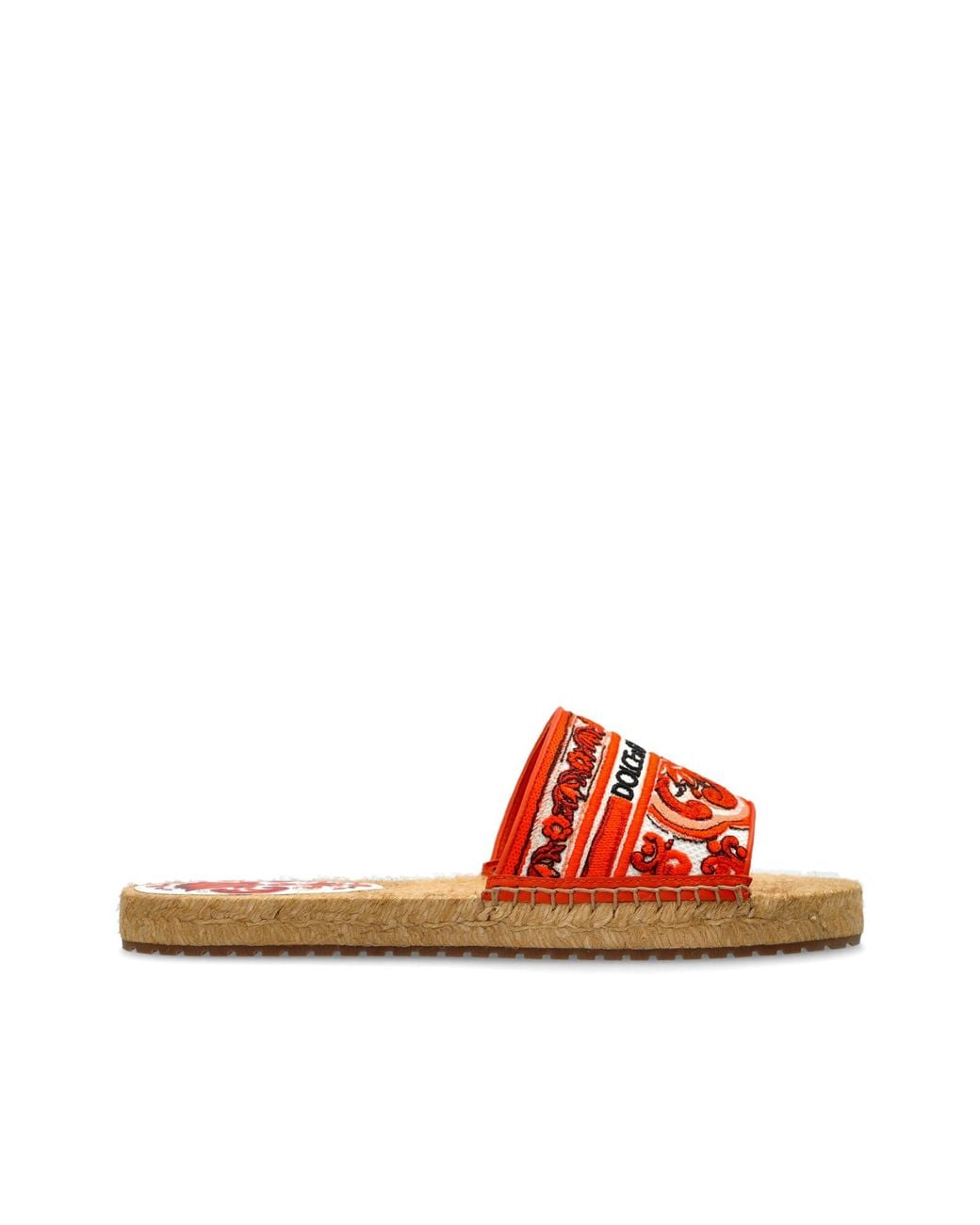 Dolce & Gabbana Red Flip-Flops With "Maiolica" Pattern