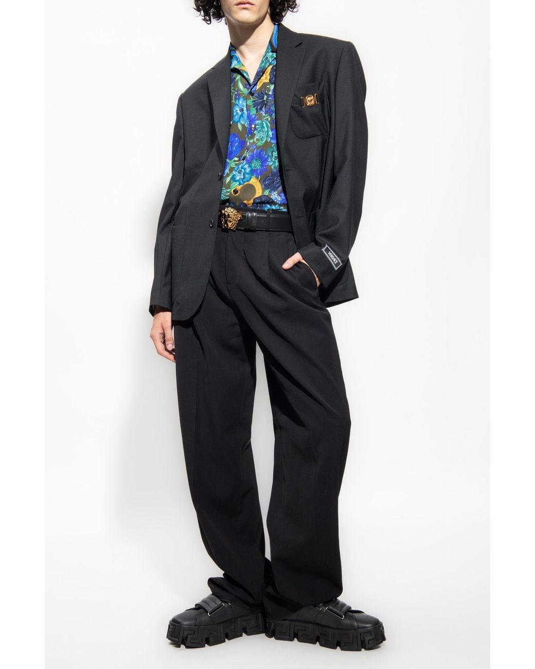 Versace Black Single-Breasted Blazer for men
