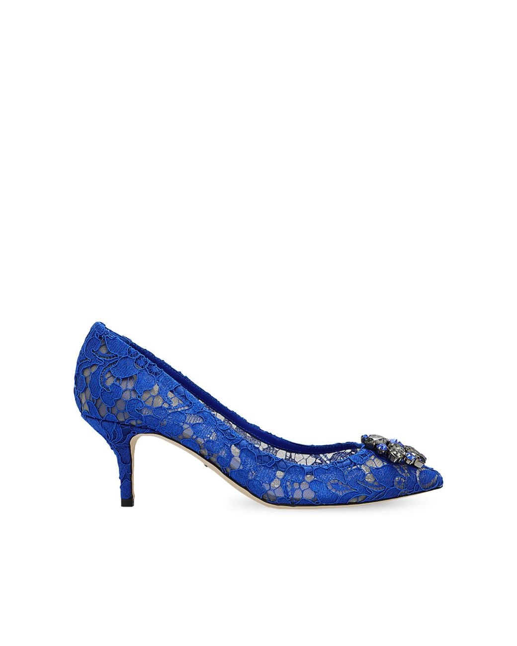 Dolce & Gabbana Blue Bellucci 60 Embellished Lace Pumps