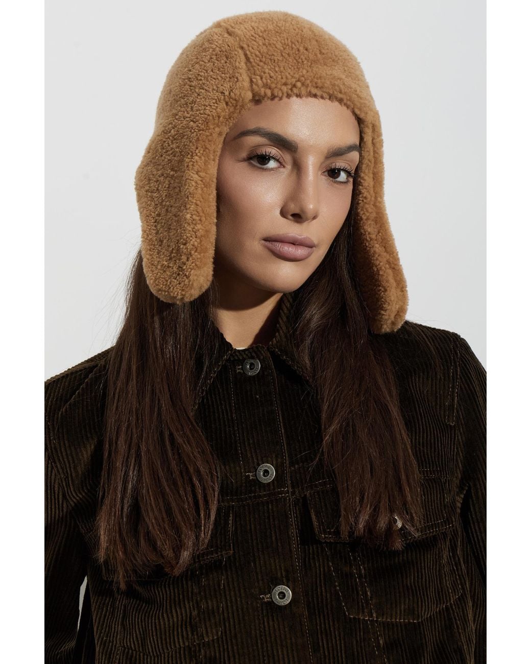 Loewe Brown Fur Trapper Hat With Ear Flaps