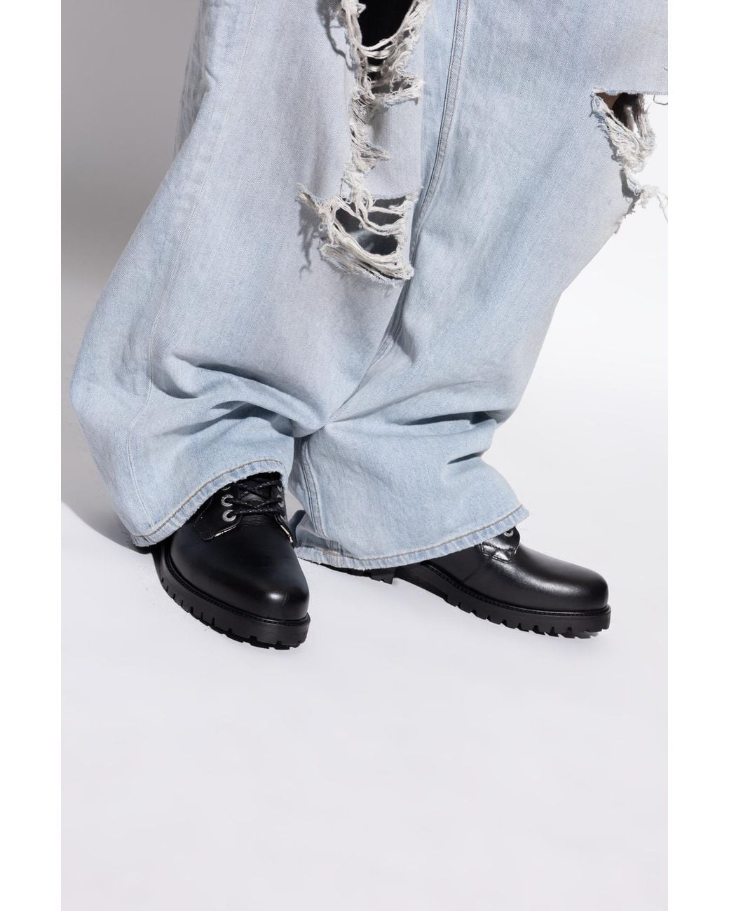 Duke & Dexter Black "Lennon" Derby Shoes for men