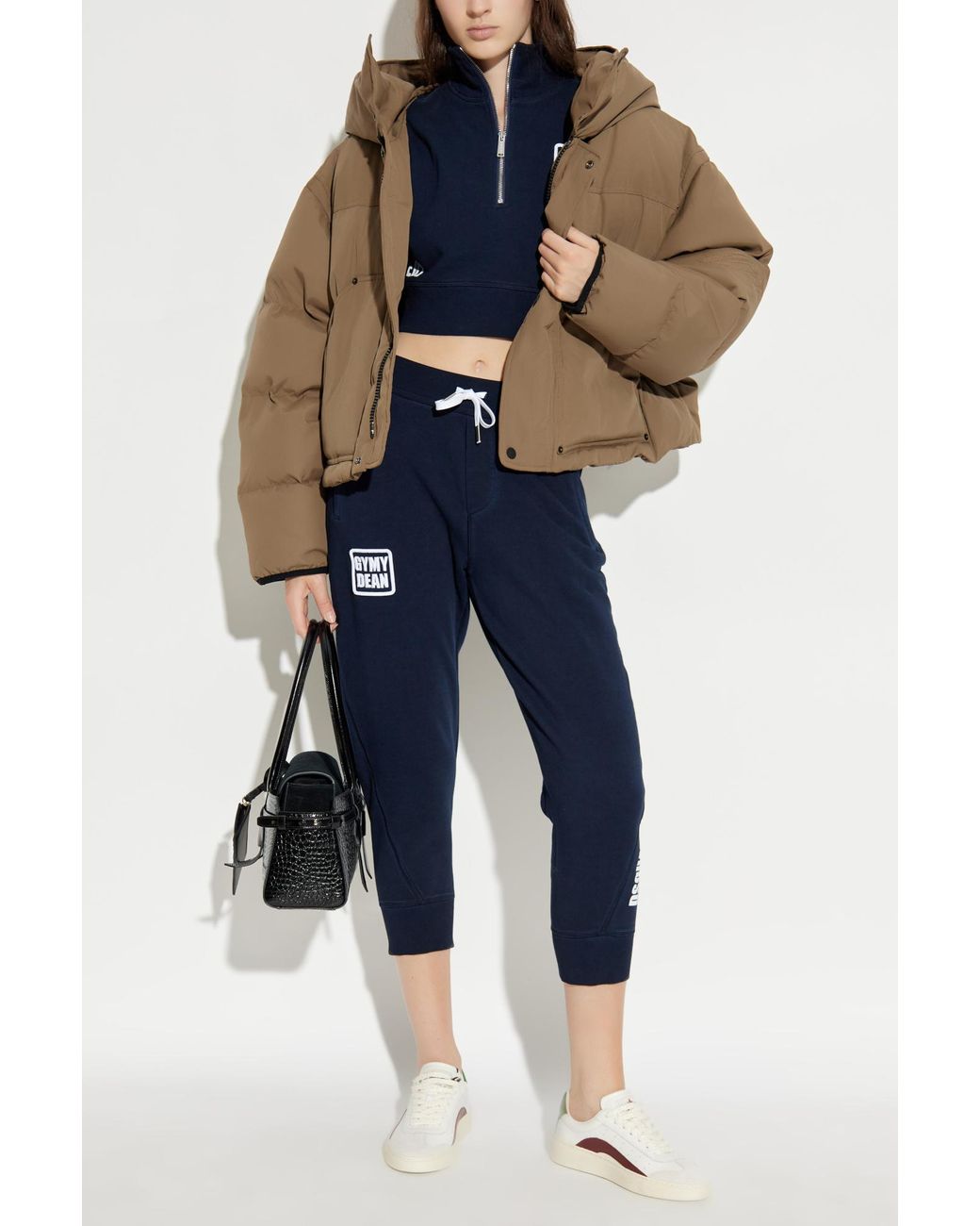 DSquared² Brown Puffer Jacket With Logo